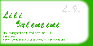 lili valentini business card